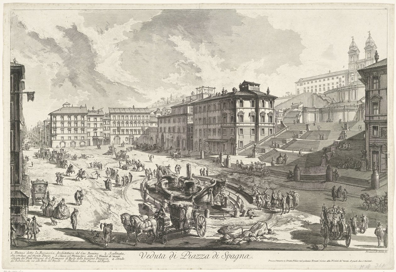 Piazza di Spagna a Roma da Giovanni Battista Piranesi