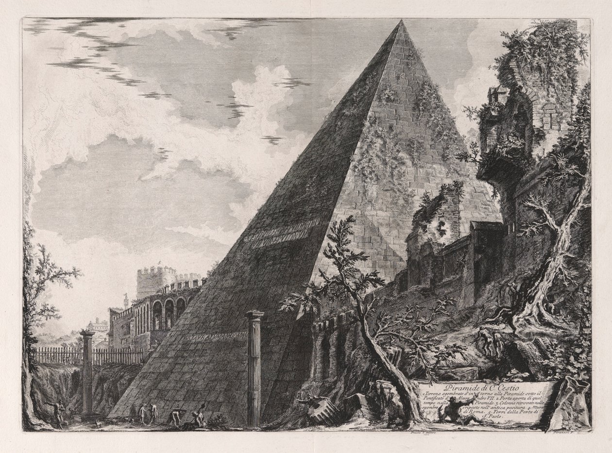 Piramide di C. Cestio, da Vedute di Roma da Giovanni Battista Piranesi