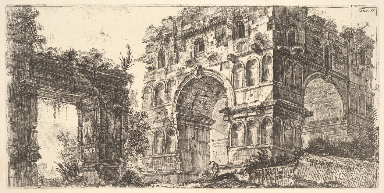 Tavola 11: Tempio di Giano dalla serie Antichità Romane da Giovanni Battista Piranesi