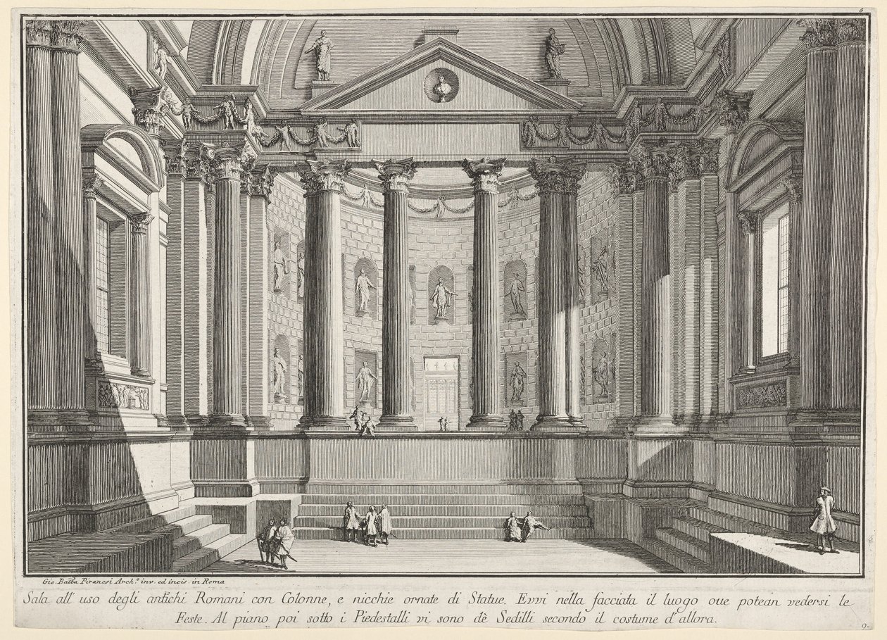 Tavola 9: Sala colonnata secondo l