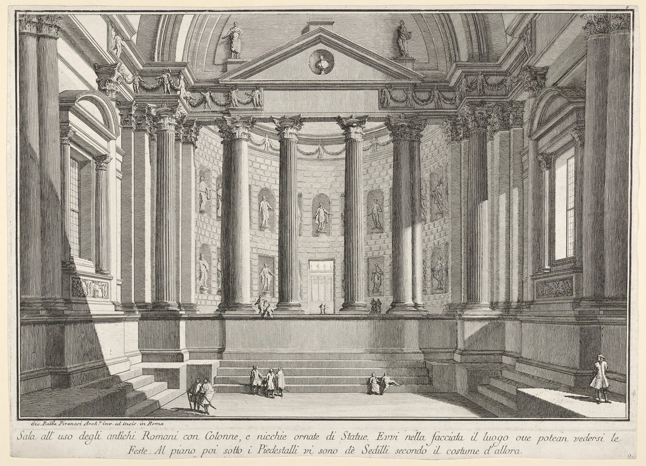 Sala colonnata secondo l