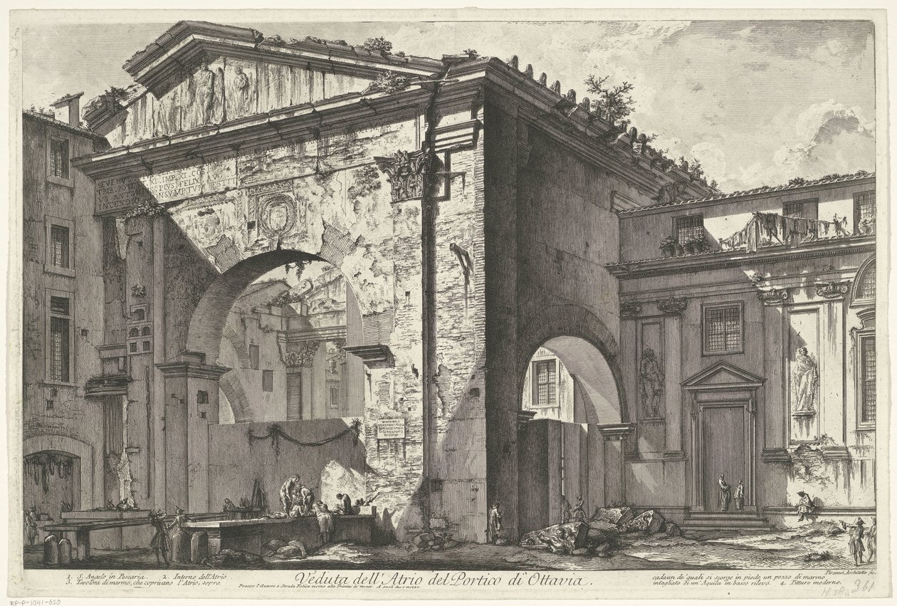 Portico di Ottavia a Roma da Giovanni Battista Piranesi
