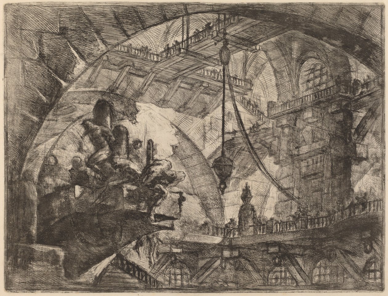 Prigionieri su una piattaforma sporgente da Giovanni Battista Piranesi