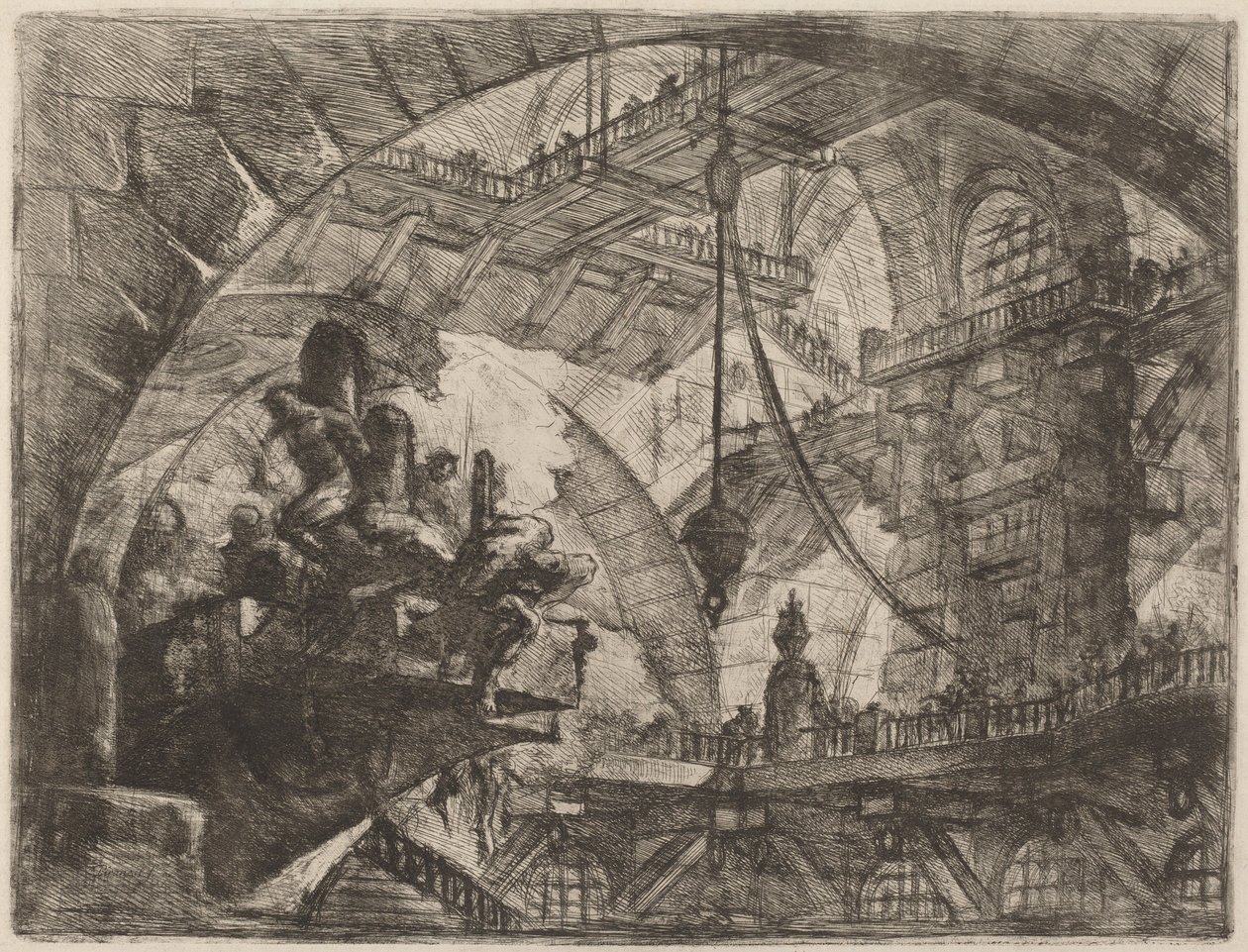 Prigionieri su una Piattaforma Sporgente da Giovanni-Battista Piranesi
