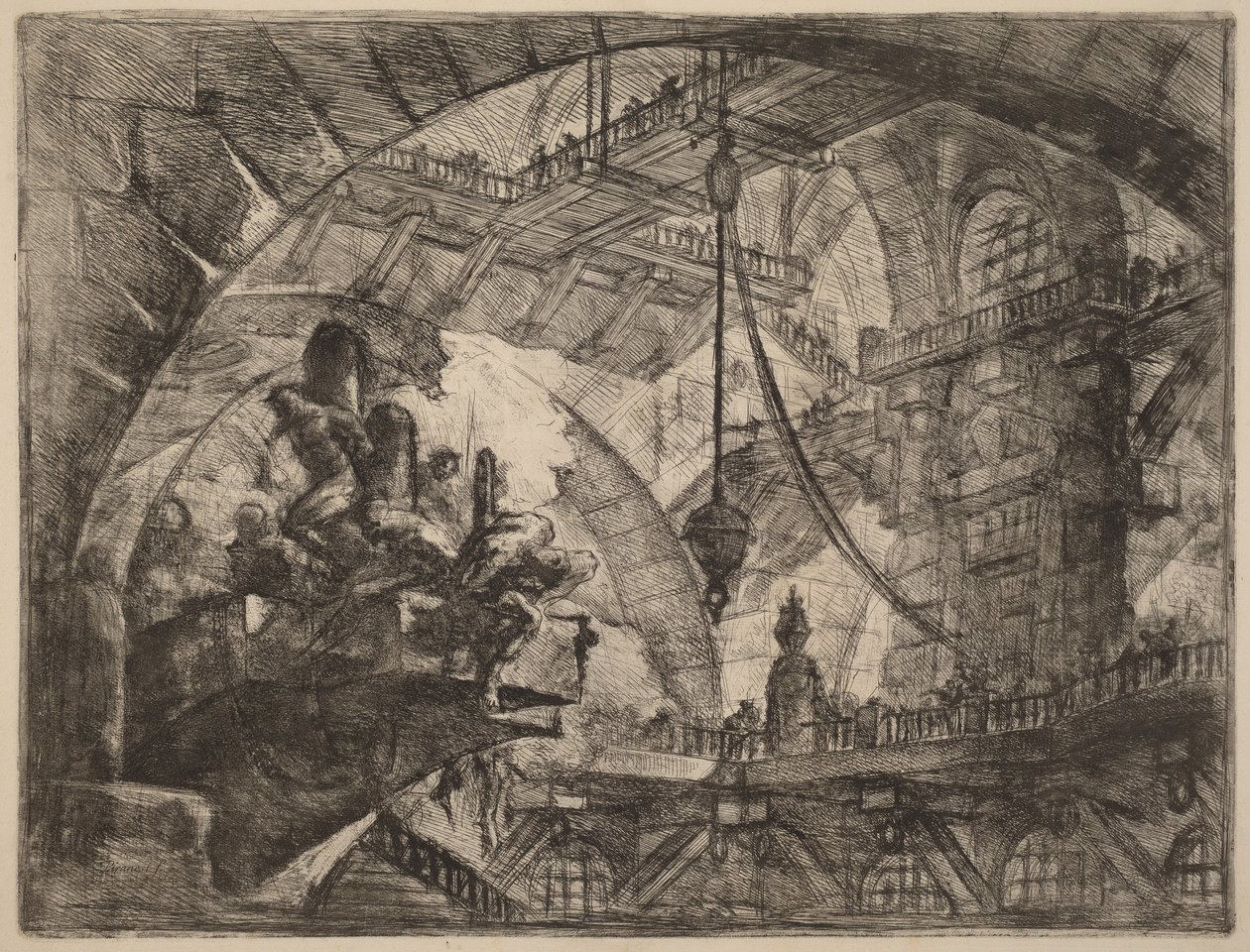 Prigionieri su una piattaforma sporgente da Giovanni Battista Piranesi