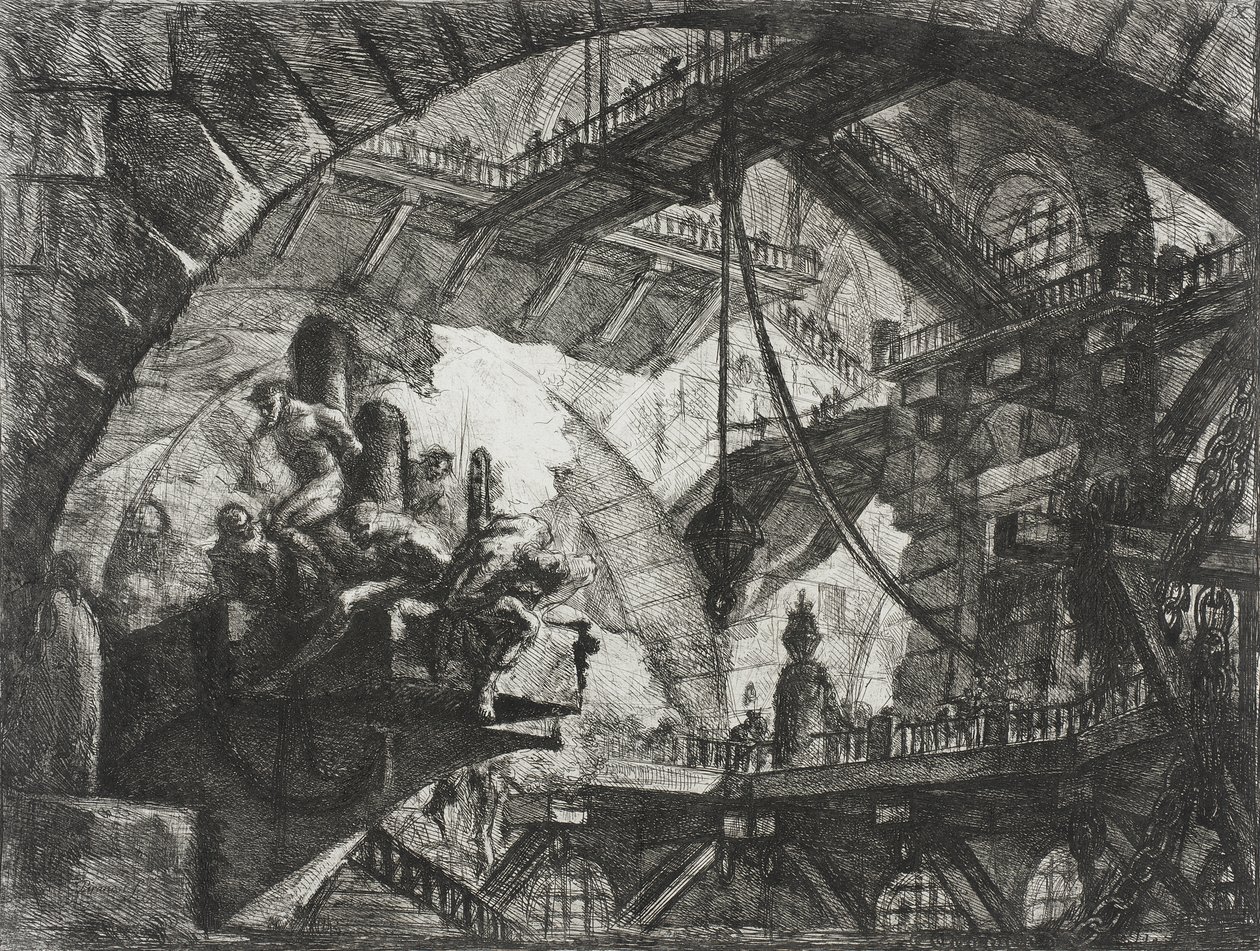 Prigionieri su una piattaforma sporgente da Giovanni Battista Piranesi