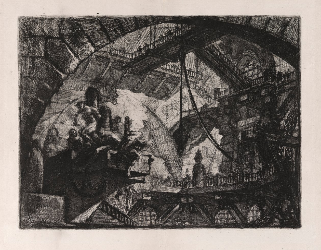 Prigionieri su una Piattaforma Sporgente, tavola 10 da Carceri da Giovanni Battista Piranesi