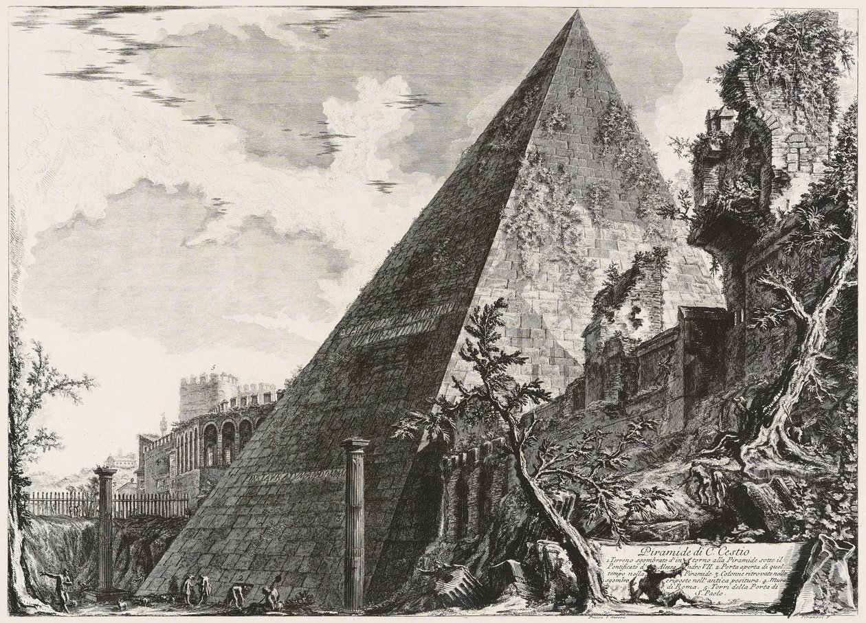 Piramide di Caio Cestio da Giovanni Battista Piranesi