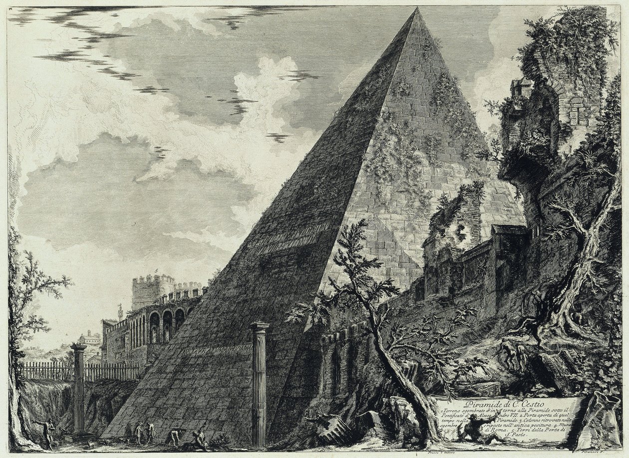 Piramide di Gaio Cestio (da: Vedute di Roma) da Giovanni Battista Piranesi
