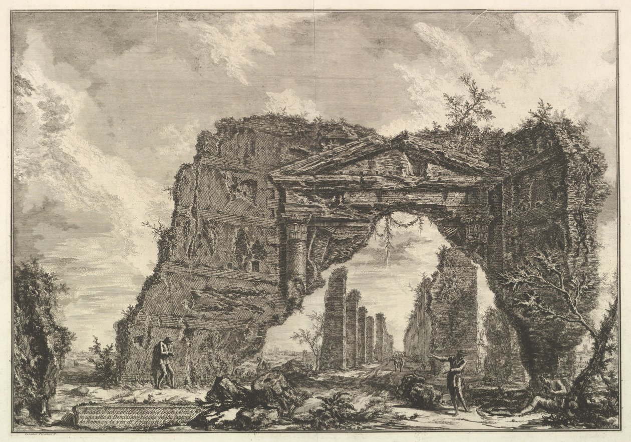 Resti di un portico coperto, o un criptoportico, in una villa di Domiziano da Giovanni Battista Piranesi