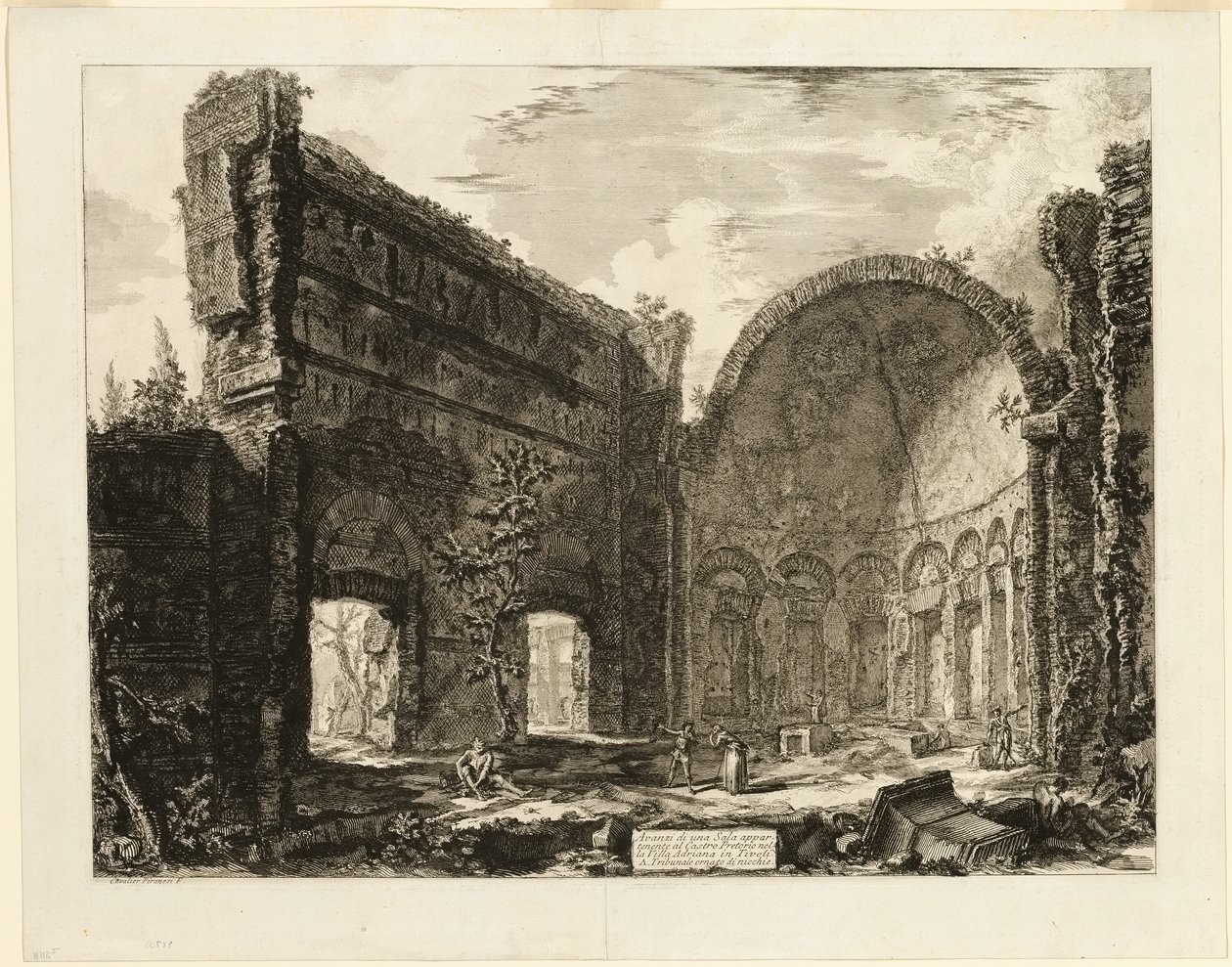 Resti di una stanza appartenente al Pretorio di Villa Adriana, Tivoli, da Vedute di Roma da Giovanni Battista Piranesi