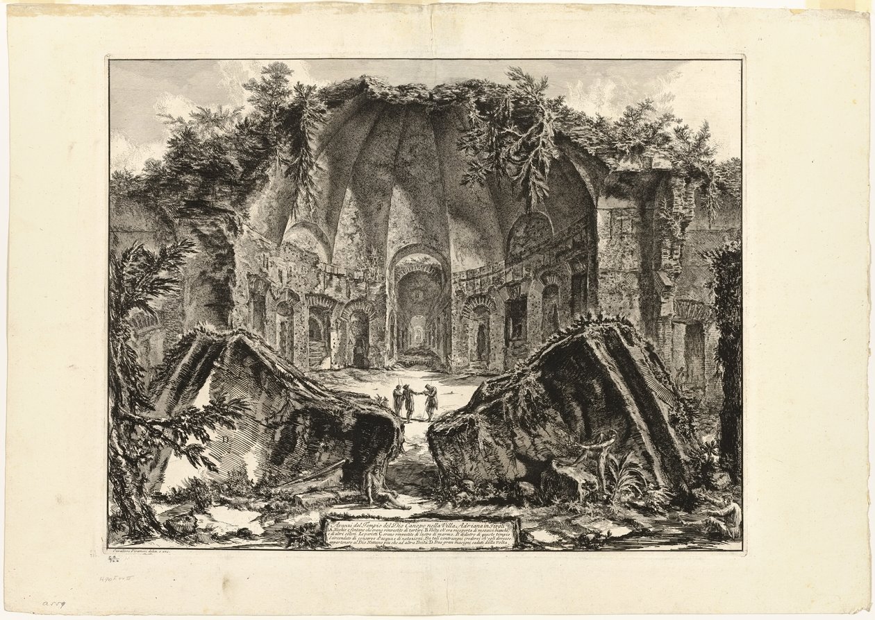 Resti del tempio del dio Canopo a Villa Adriana, Tivoli, da Vedute di Roma da Giovanni Battista Piranesi