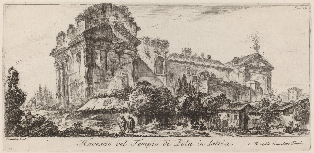Rovescio del Tempio di Pola in Istria da Giovanni Battista Piranesi