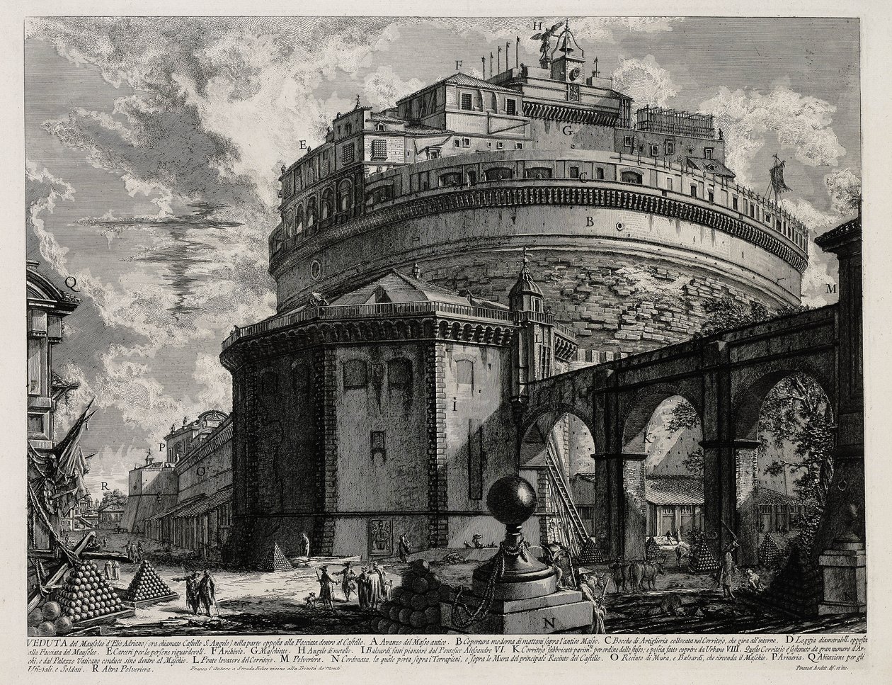 Veduta posteriore del Mausoleo di Adriano, ora detto Castel Sant