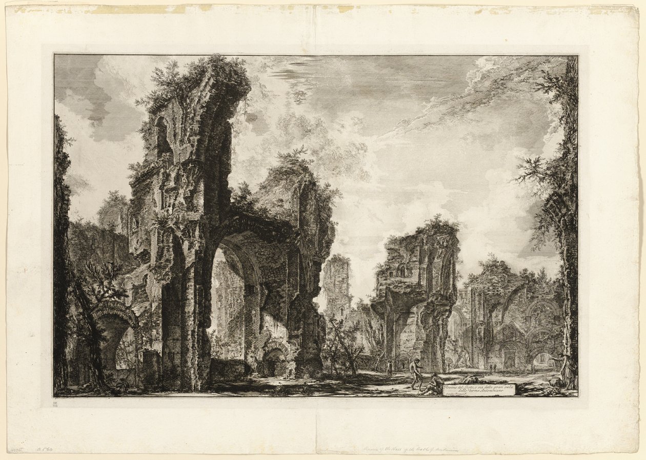 Rovine dello Xystus [un lungo portico aperto usato per esercizi atletici], la sala centrale delle Terme Antonine [Le Terme di Caracalla], da Vedute di Roma da Giovanni Battista Piranesi