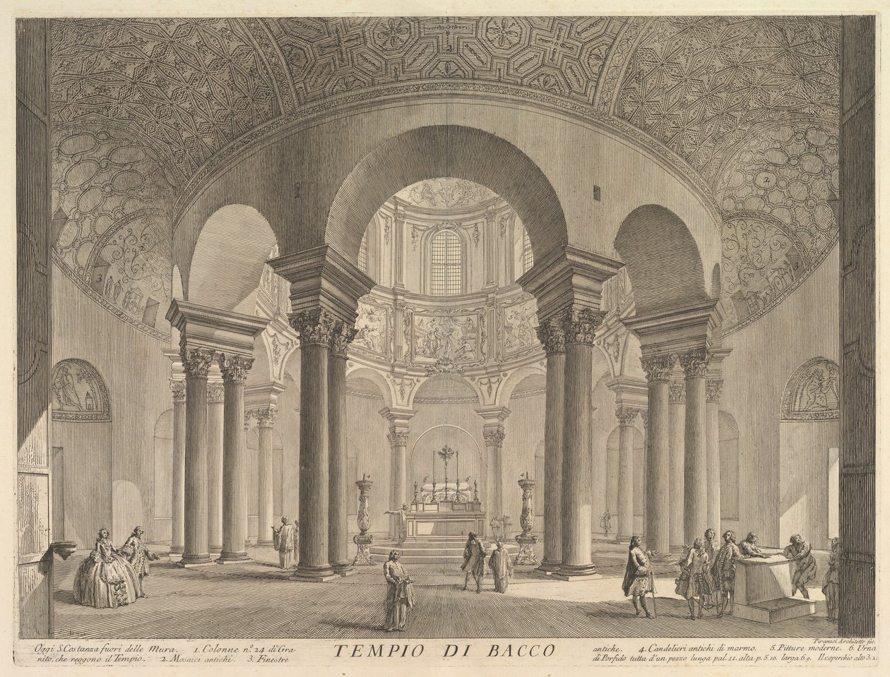 S. Costanza erroneamente chiamato Tempio di Bacco Veduta interna del Sepolcro di S. Costanza, ca. 1756 da Giovanni Battista Piranesi