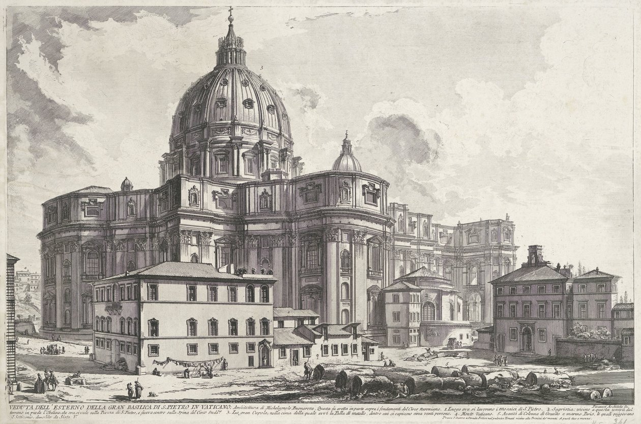 Basilica di San Pietro dalla Piazza della Sagrestia da Giovanni Battista Piranesi