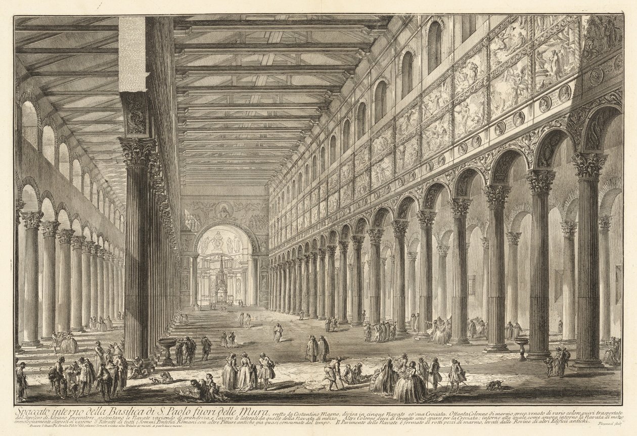 Sezione Interna della Basilica di S. Paolo fuori le Mura da Giovanni Battista Piranesi