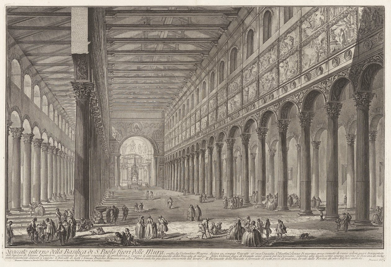 Spaccato interno della Basilica di S. Paolo fuori delle Mura da Giovanni Battista Piranesi