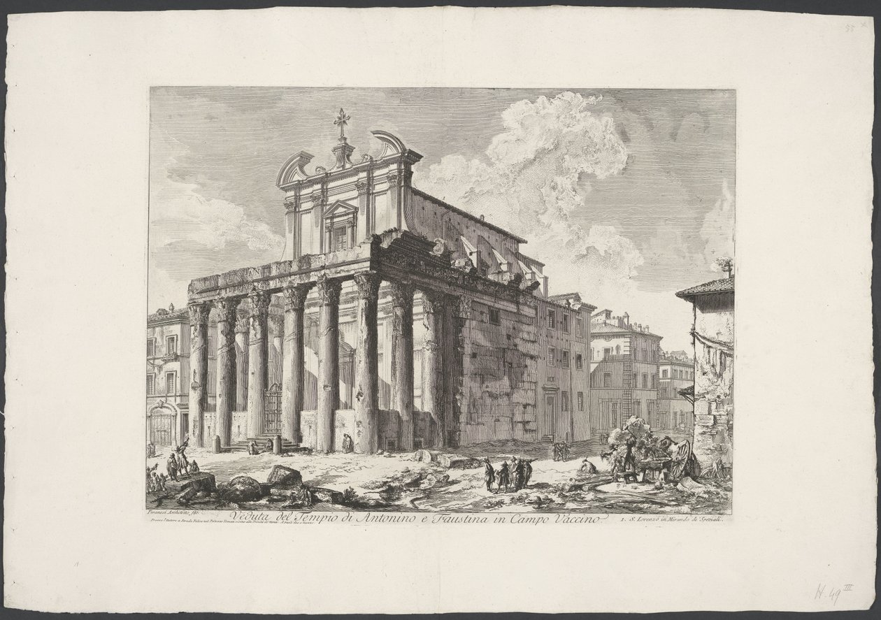 Tempio di Antonino e Faustina a Roma da Giovanni Battista Piranesi