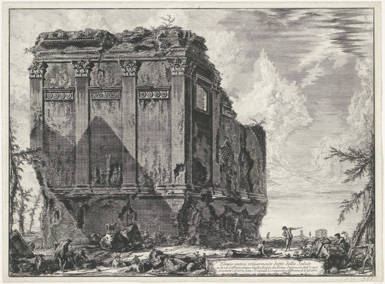 Tempio di Salus presso Roma (Vedute di Roma disegnate e incise da Giambattista Piranesi architetto veneziano) da Giovanni Battista Piranesi