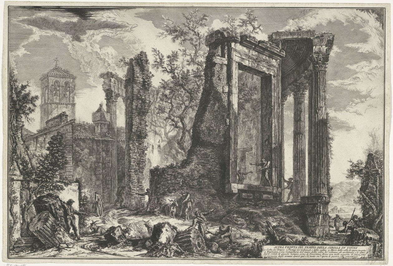 Tempio di Vesta e Tempio della Sibilla Tiburtina a Tivoli da Giovanni Battista Piranesi