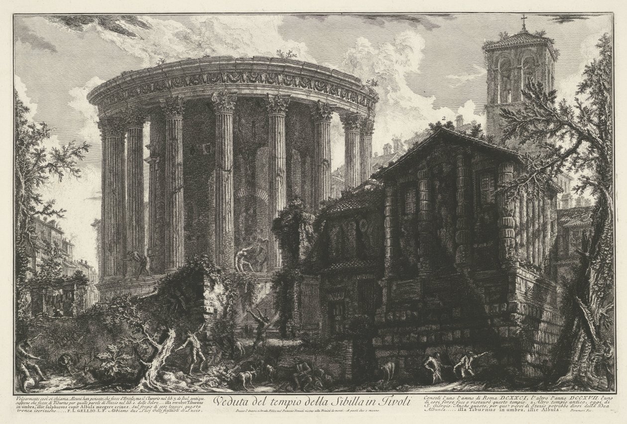 Tempio di Vesta e Tempio della Sibilla Tiburtina a Tivoli da Giovanni Battista Piranesi