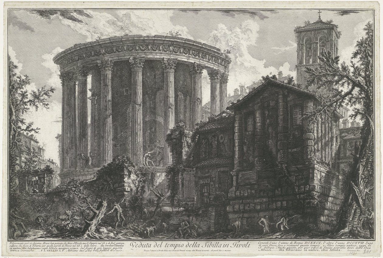 Tempio di Vesta e Tempio della Sibilla Tiburtina a Tivoli da Giovanni Battista Piranesi