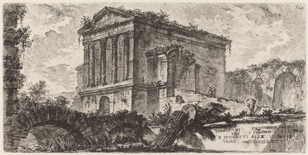 Tempio di Clitumno tra Foligno e Spoleto da Giovanni Battista Piranesi