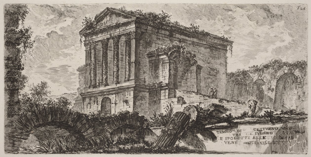 Tempio di Clitunno tra Foligno e Spoleto da Giovanni Battista Piranesi