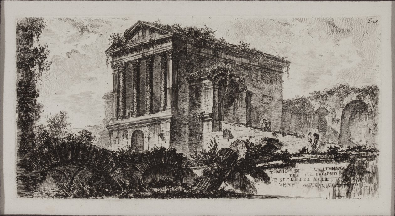 Tempio di Clitumnus tra Foligno e Spoleto da Giovanni Battista Piranesi
