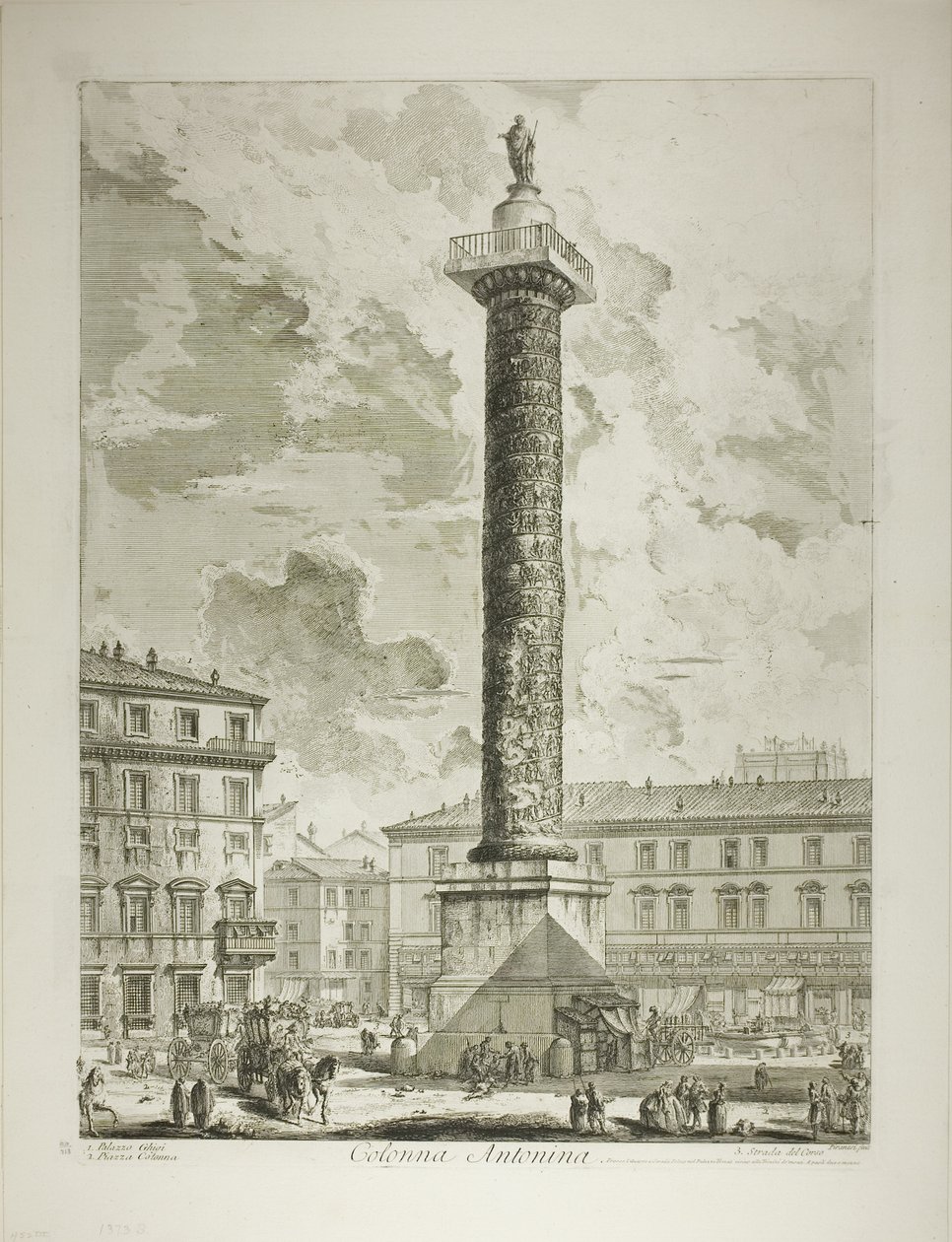 La Colonna di Marco Aurelio, da Vedute di Roma da Giovanni Battista Piranesi