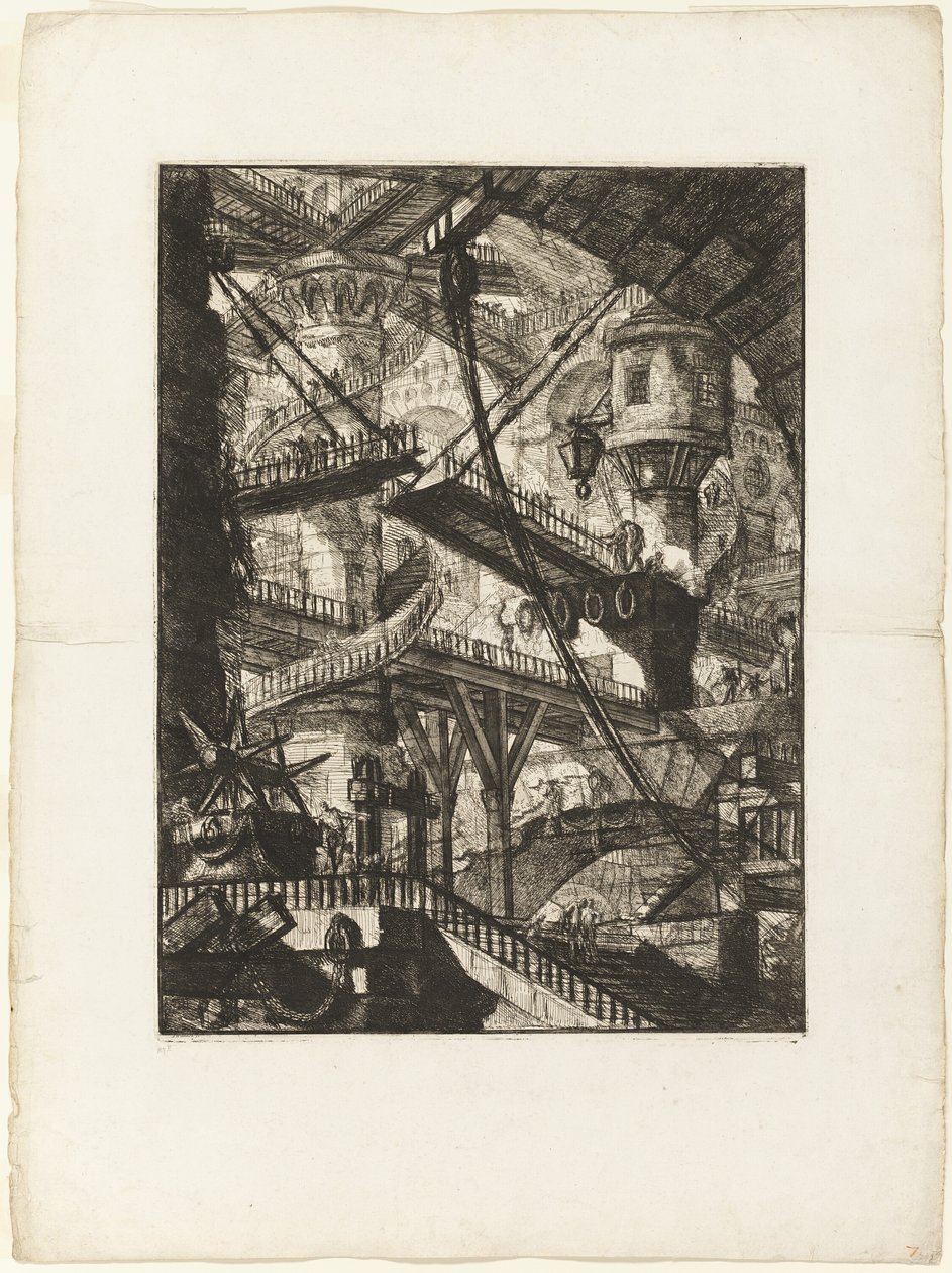 Il Ponte Levatoio, tavola 7 da Prigioni Immaginarie da Giovanni Battista Piranesi