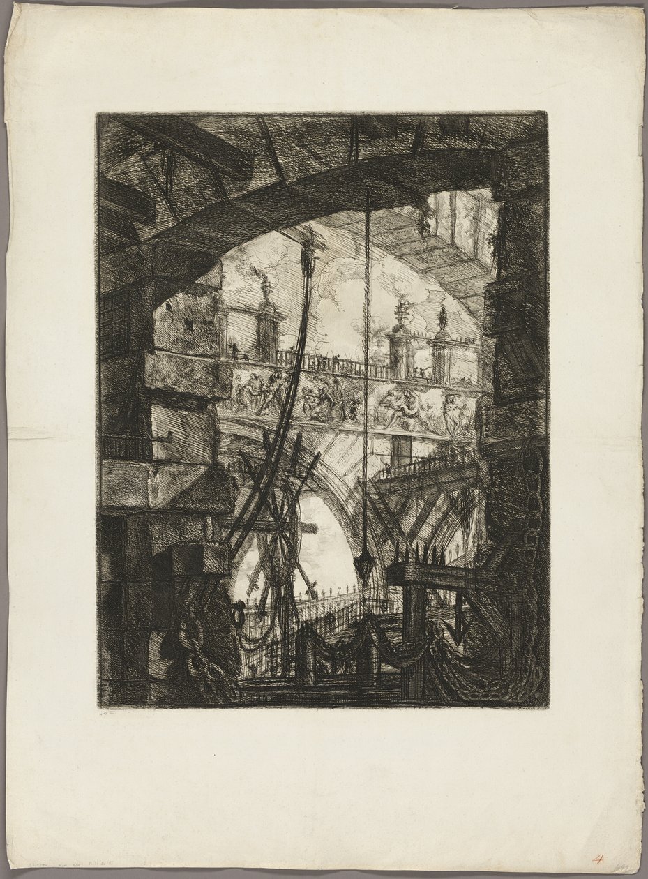 La grande piazza, tavola 4 da Prigioni Immaginarie da Giovanni Battista Piranesi