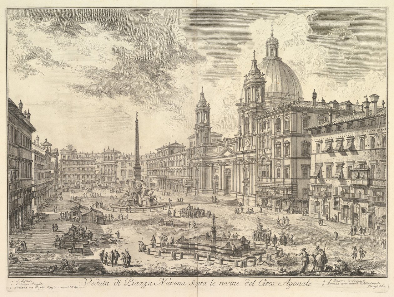 Piazza Navona, Roma, sopra le rovine del Circo di Domiziano, la chiesa di Sant