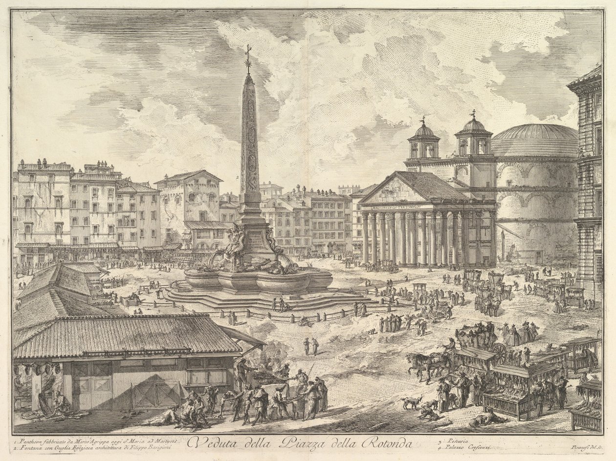 La Piazza della Rotonda, con il Pantheon e l