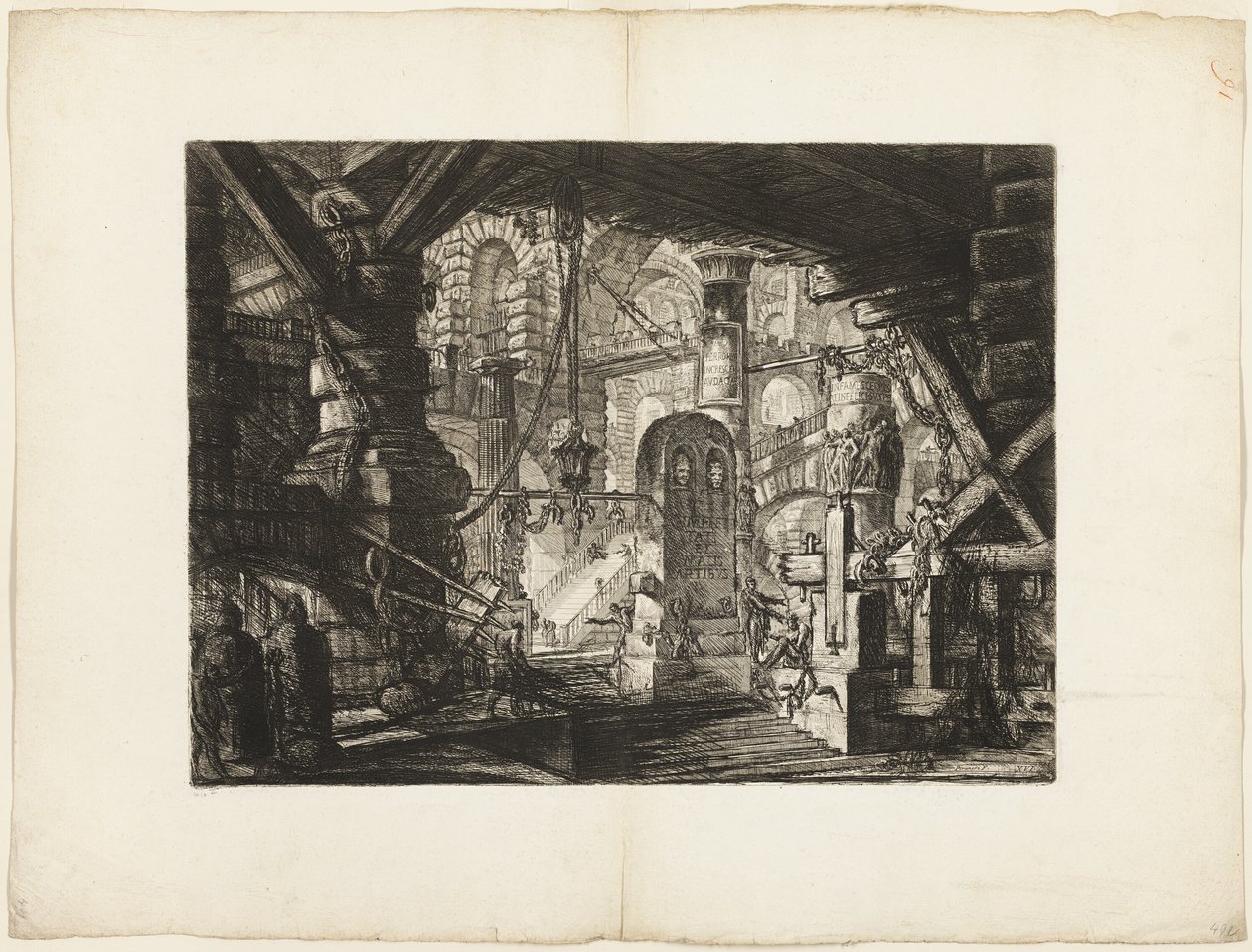 Il molo con catene, tavola 16 da Prigioni immaginarie da Giovanni Battista Piranesi