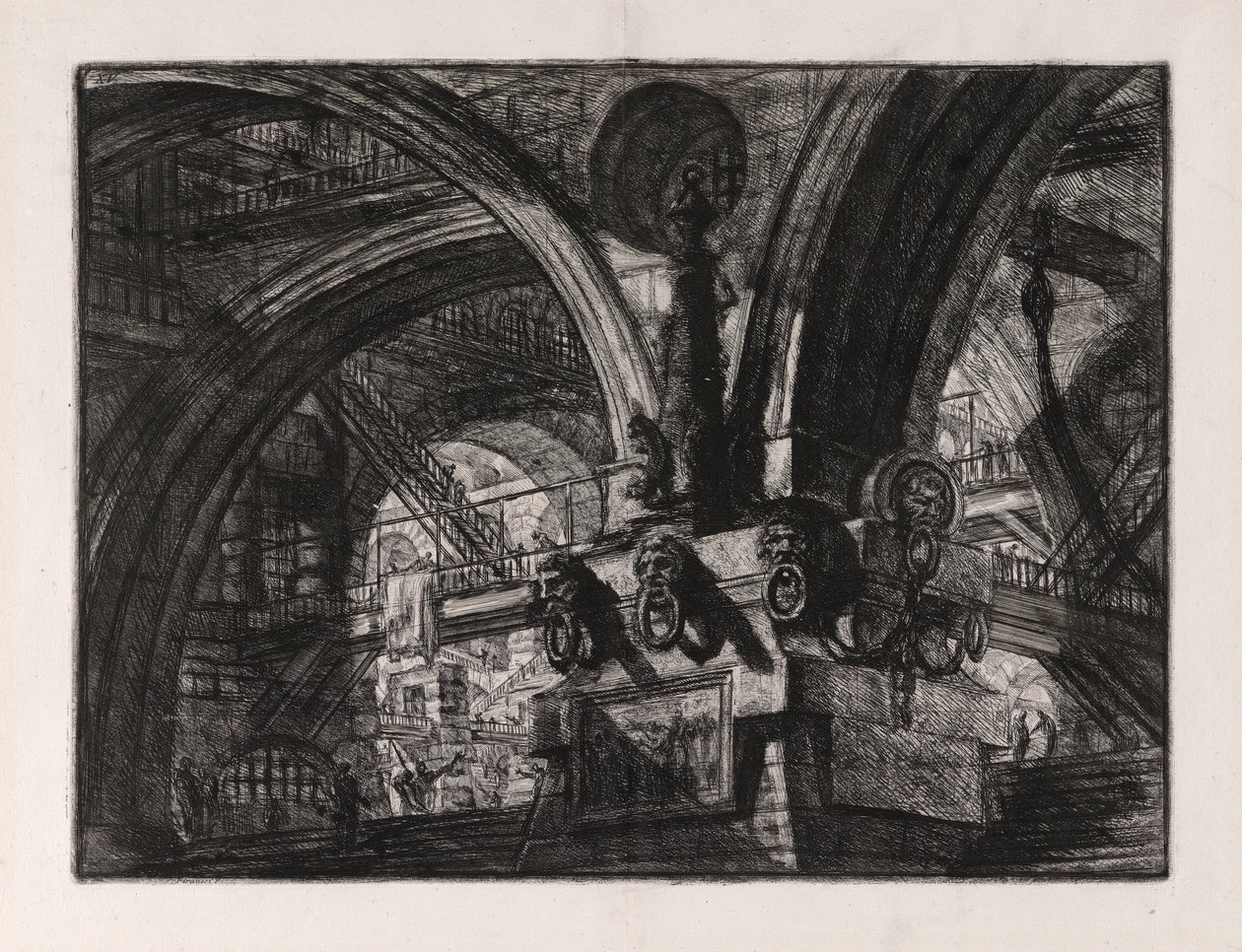 Il molo con una lampada, tavola 15 da Carceri da Giovanni Battista Piranesi