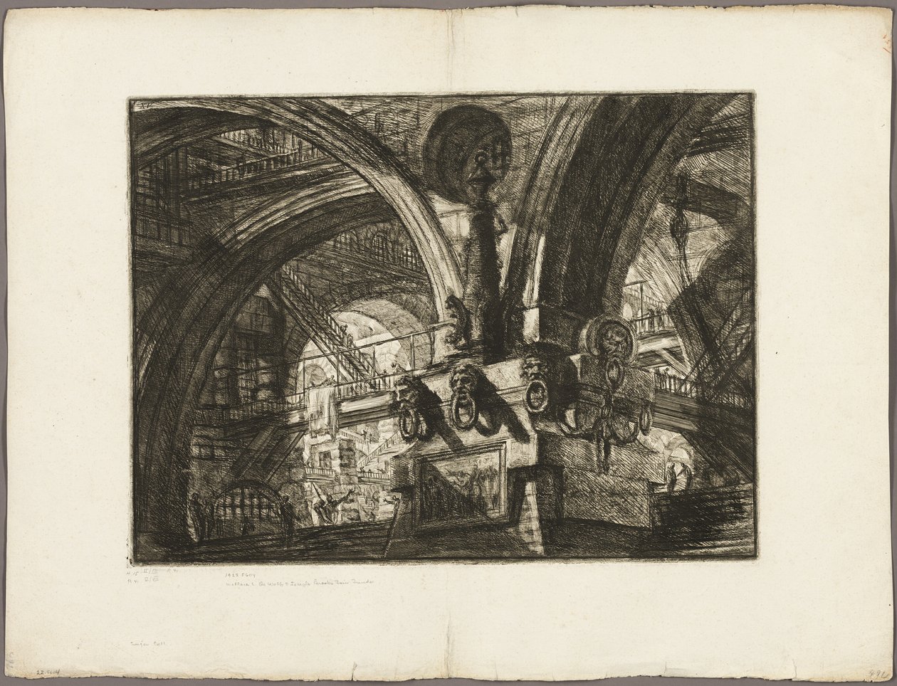 Il molo con una lampada, tavola 15 da Prigioni immaginarie da Giovanni Battista Piranesi