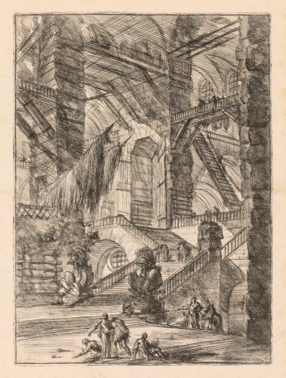 Le prigioni: un vasto interno con trofei da Giovanni Battista Piranesi