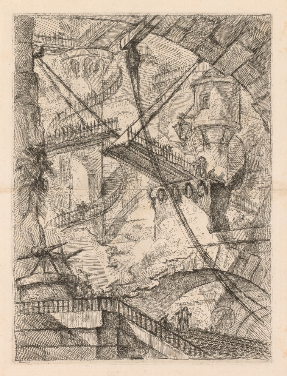 Le Prigioni: Un Immenso Interno con un Ponte Levatoio da Giovanni Battista Piranesi