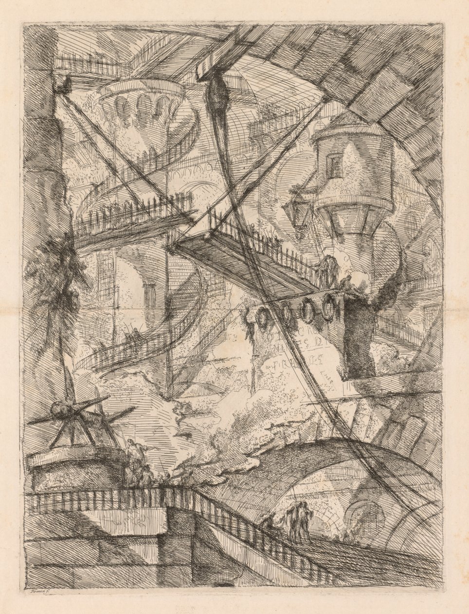 Le prigioni: un immenso interno con un ponte levatoio, 1745-1750 da Giovanni Battista Piranesi