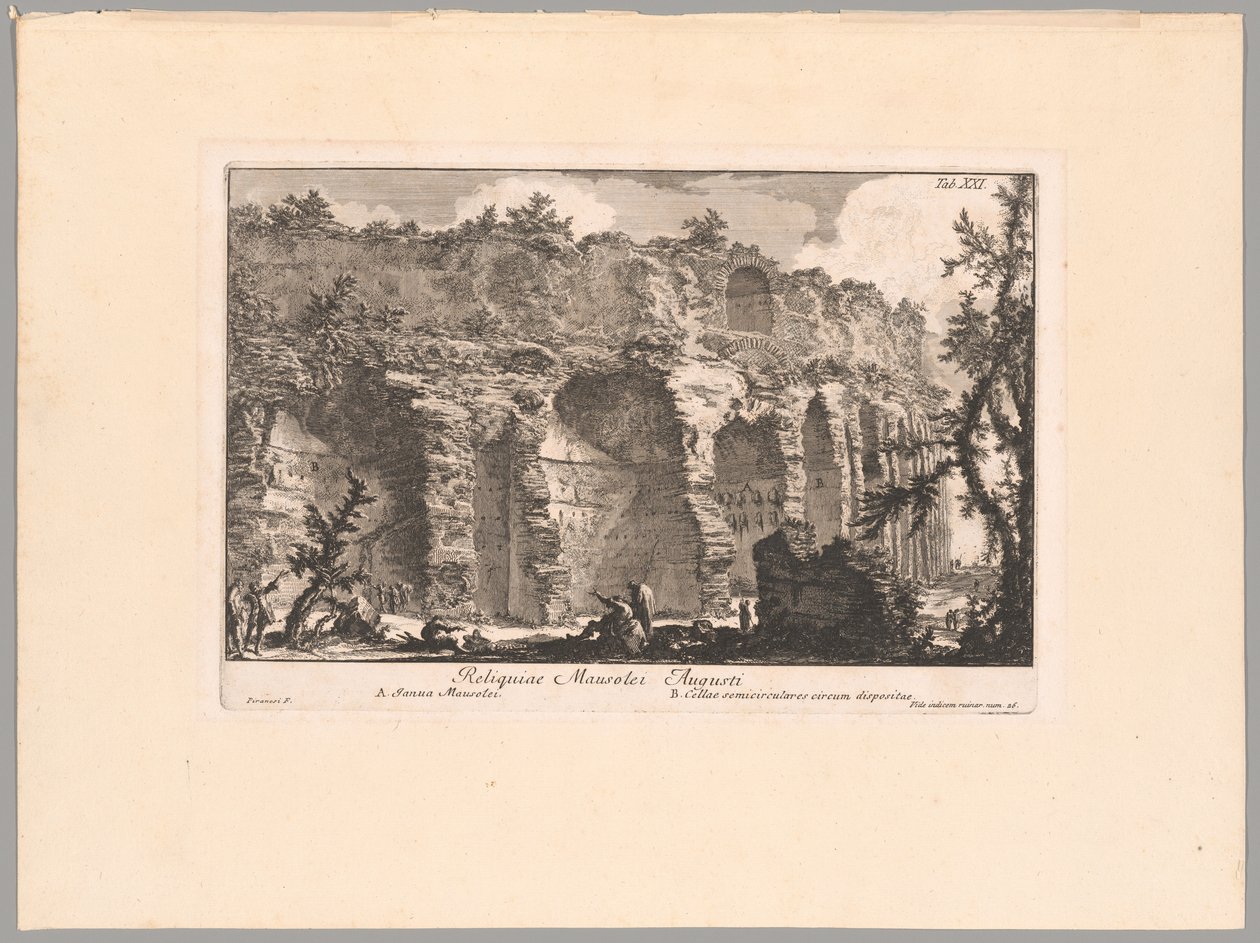 I resti del Mausoleo di Augusto, tavola XXI da Il Campo Marzio di Roma Antica da Giovanni Battista Piranesi