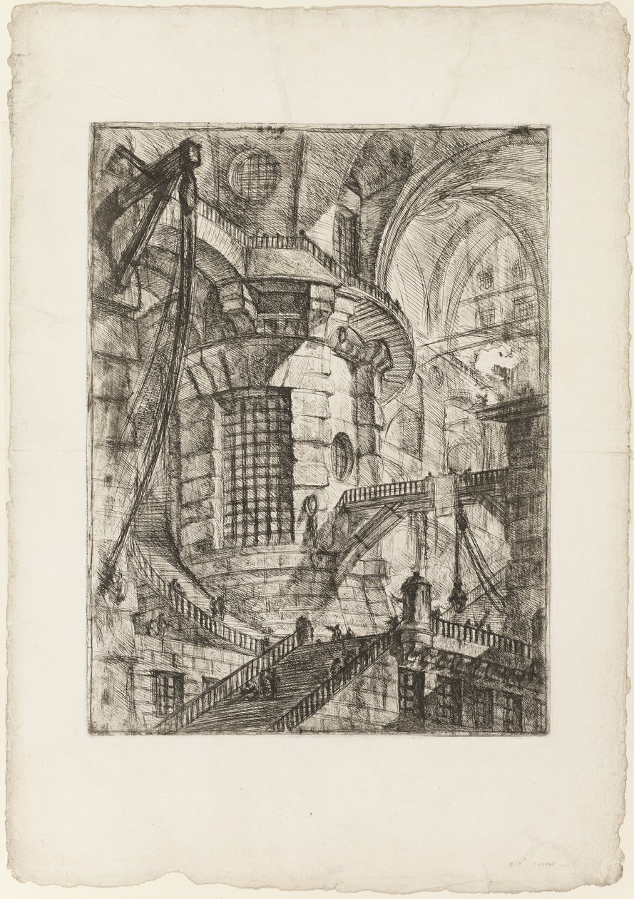 La torre rotonda, tavola 3 da Prigioni immaginarie da Giovanni Battista Piranesi