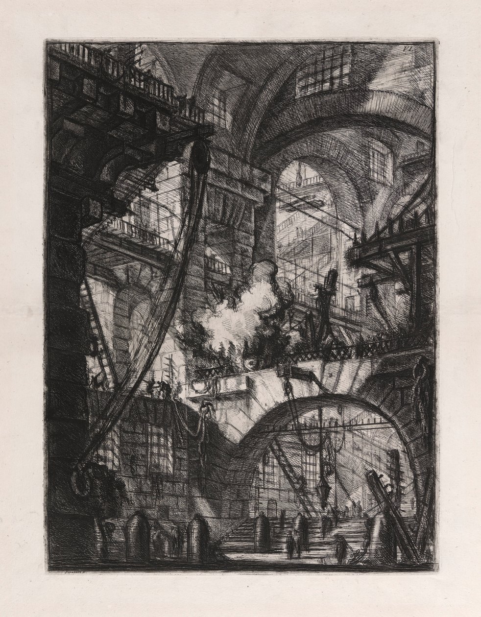 Il fuoco fumante, tavola 6 da Carceri d da Giovanni Battista Piranesi