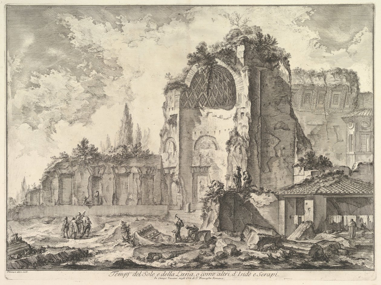 Il Tempio di Venere e Roma erroneamente chiamato Tempio di Sol e Luna, ca. 1759 da Giovanni Battista Piranesi