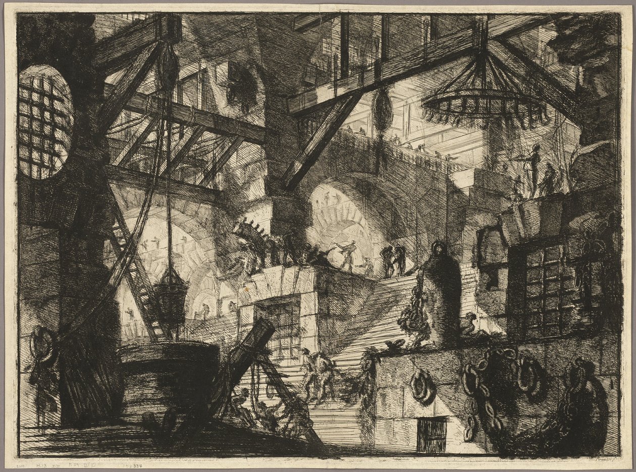 Il Pozzo, tavola 13 da Prigioni Immaginarie da Giovanni Battista Piranesi