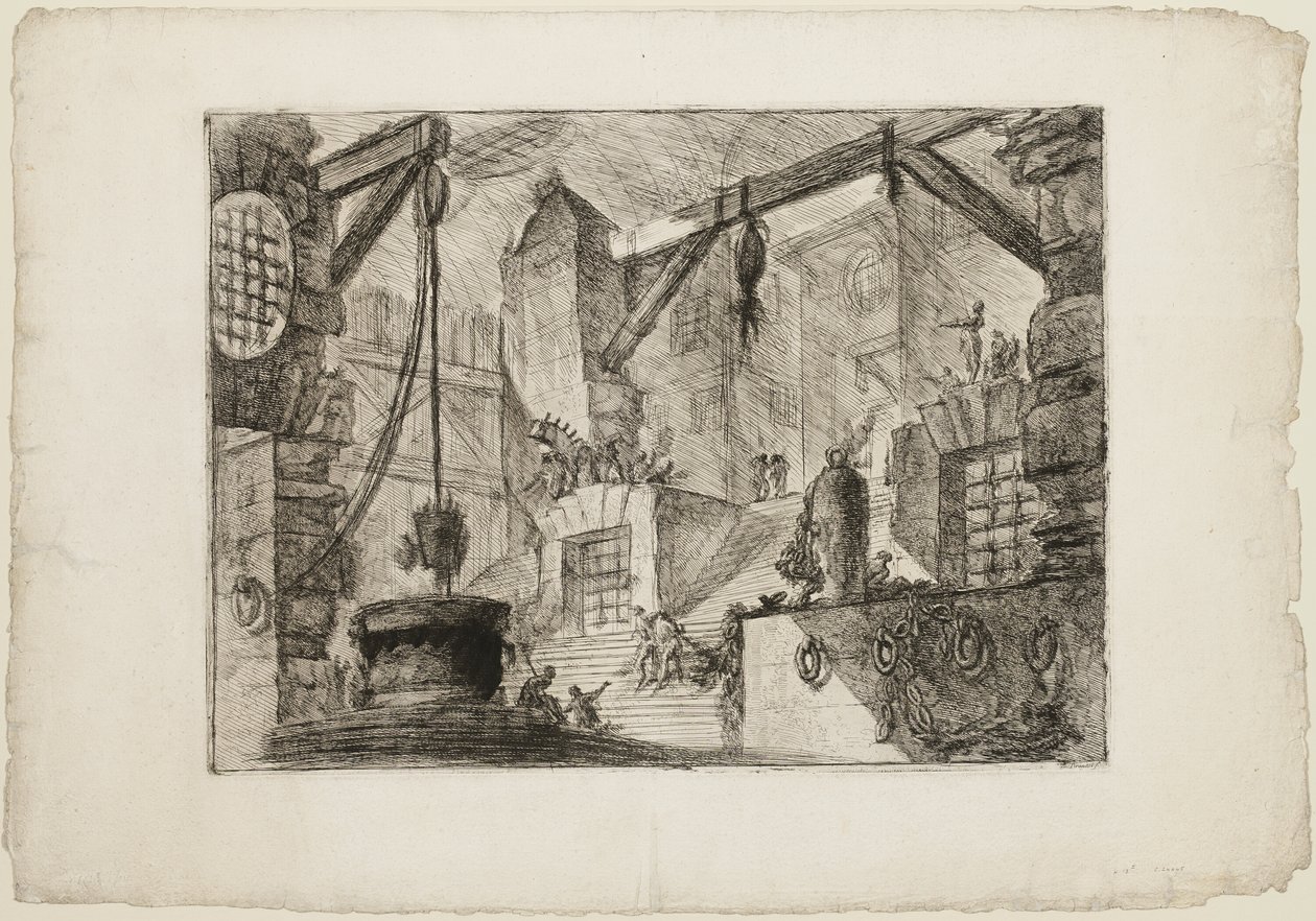 Il pozzo, tavola 13 da Prigioni Immaginarie da Giovanni Battista Piranesi