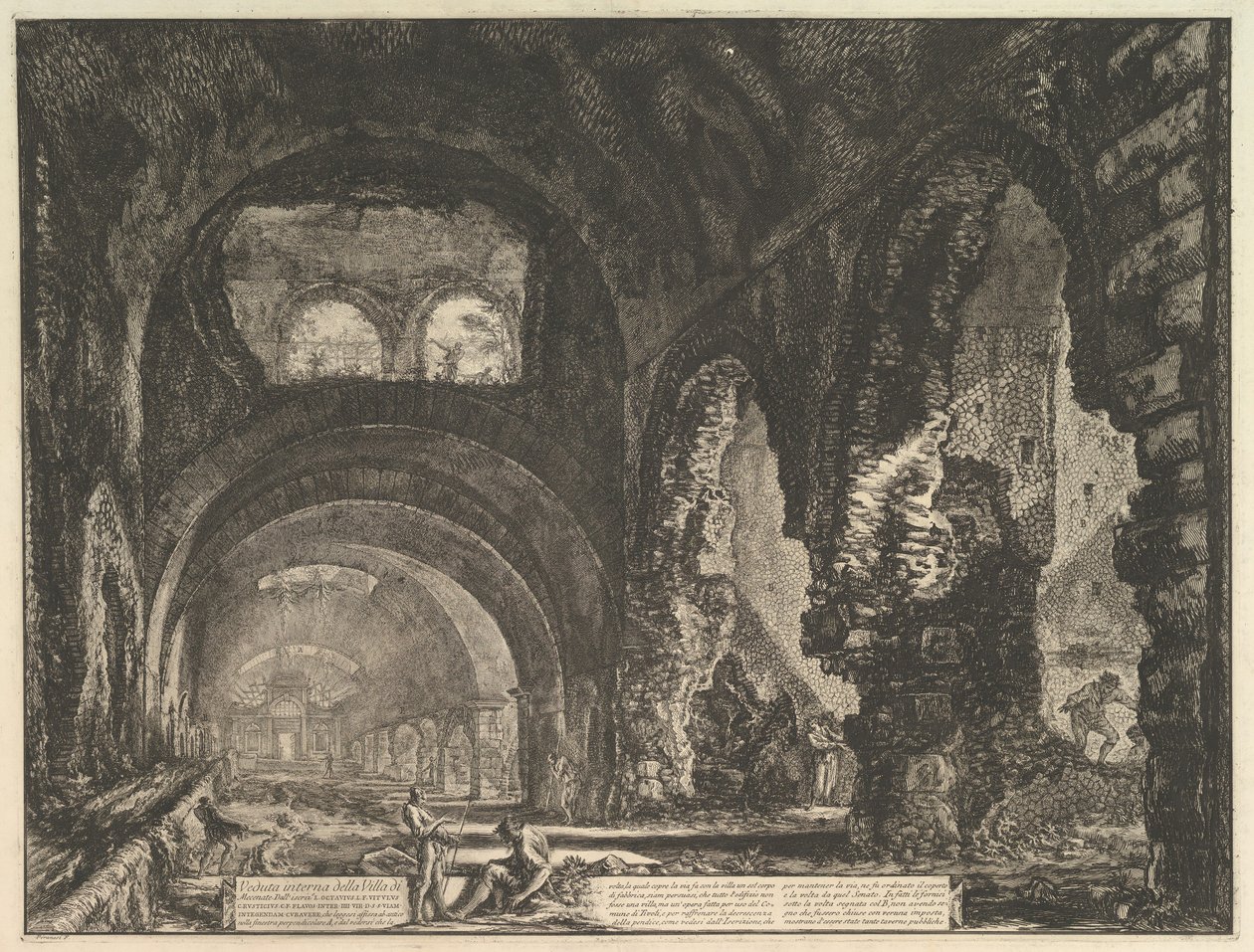 La cosiddetta Villa di Mecenate a Tivoli. Interno con due figure nell
