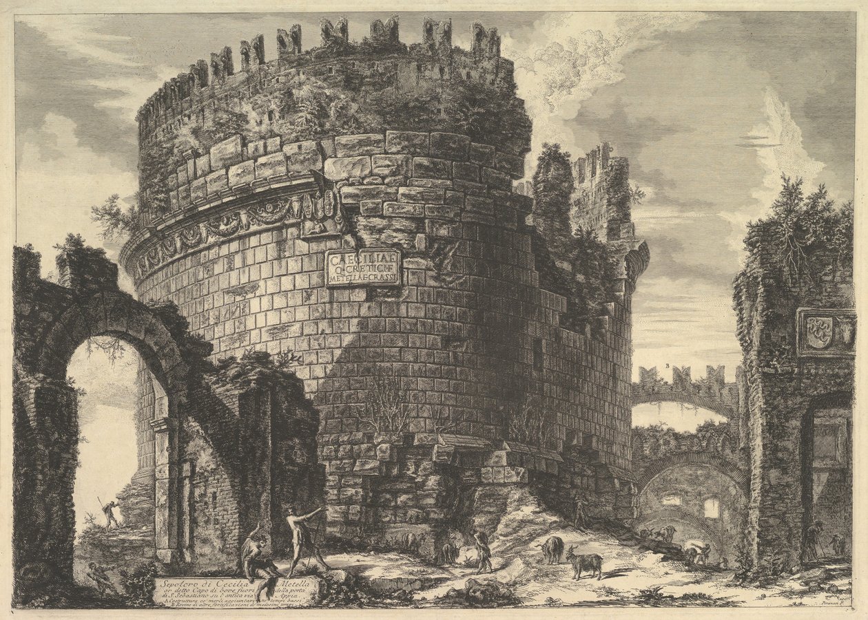 La tomba di Cecilia Metella, da Vedute di Roma da Giovanni Battista Piranesi